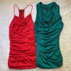 Women’s Express Red Green business Work Shirts XS